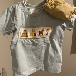 Smocked Vintage Toys Boy Diaper Set